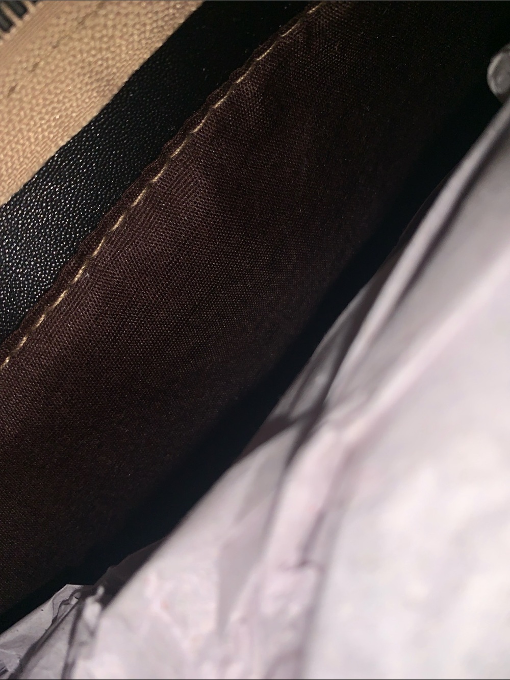 Women's Taupe Shoulder Bag with Gold Buckle - Picture 8 of 10